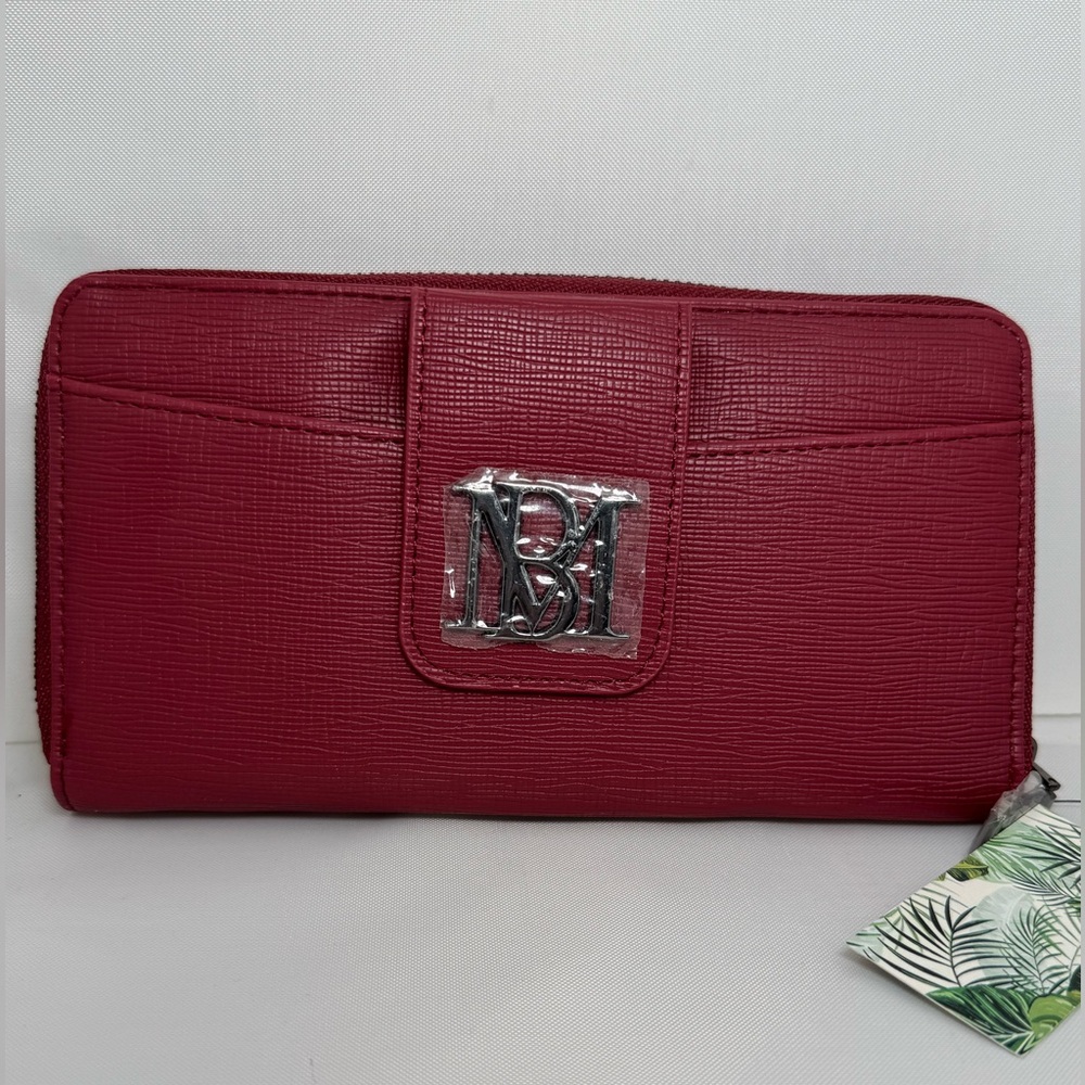 NWT Badgley Mischka Wine Vegan Leather Wallet Retail $59